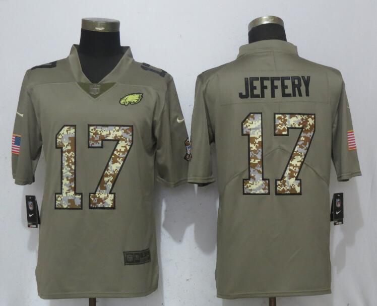 Men Philadelphia Eagles #17 Jeffery Olive Camo Carson Salute to Service Nike Limited NFL Jerseys